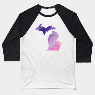 Watercolor Michigan Baseball T-Shirt